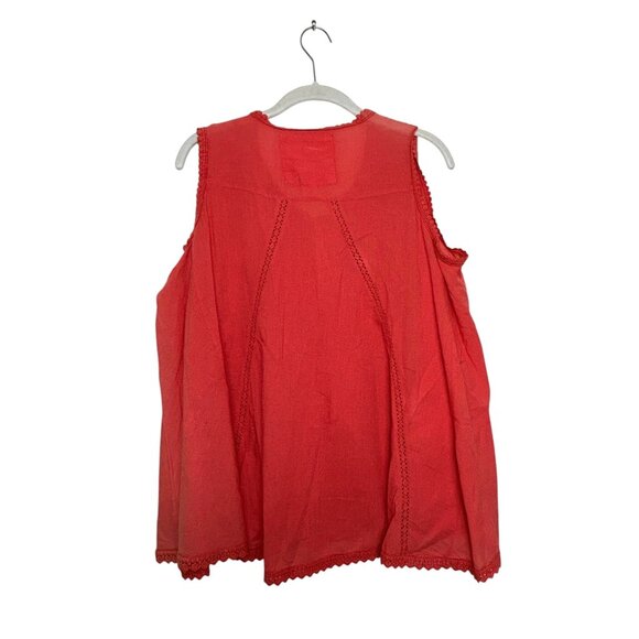 Kyla Seo Embroidered Fit and Flare Enola Tank in Spicy Orange - Sz S - NWT - Picture 2 of 9